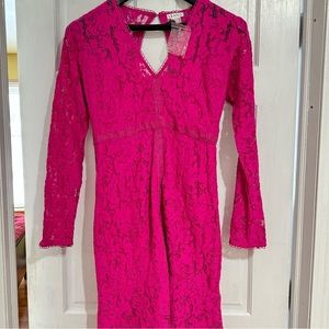 Beautiful fuchsia lace dress size 6